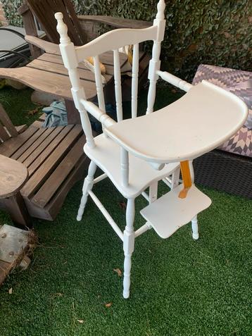 Kinderstoel Houten Meegroeistoel - Wit beschikbaar voor biedingen