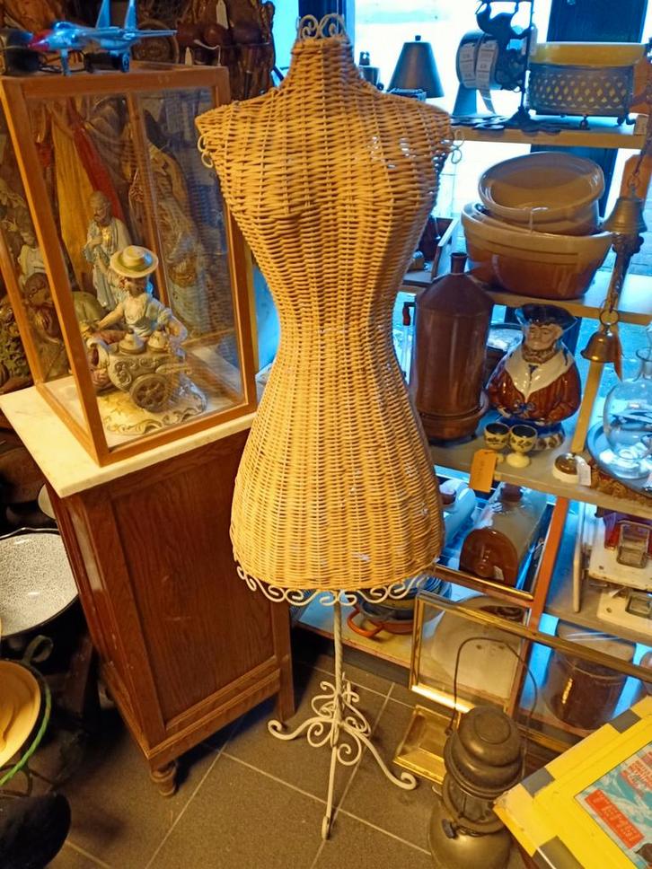 Vintage Paspop Metaal & Pitriet - 145cm, Antiek en Kunst, Antiek | Overige Antiek, Ophalen of Verzenden