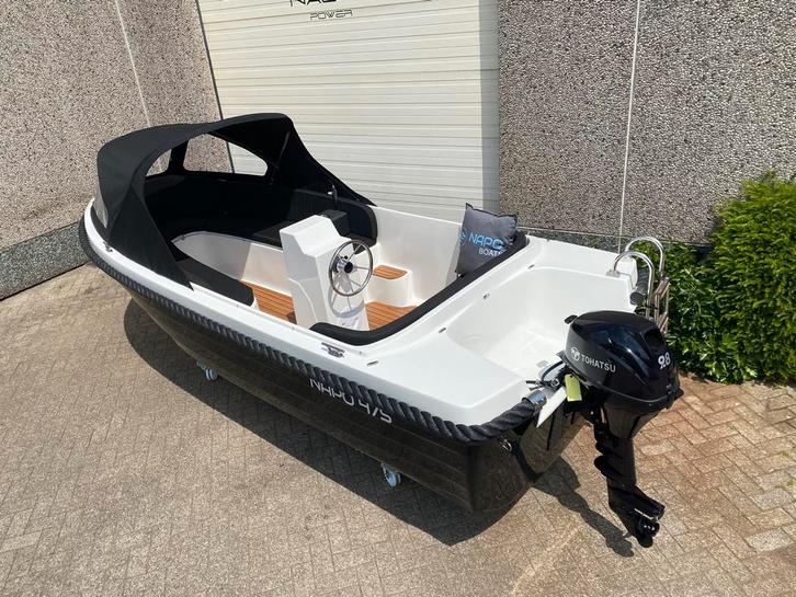 NAPO 475 sloep incl 9.8pk vaarklaar bj. 2025 NIEUW, Watersport en Boten, Sloepen, Nieuw, 10 tot 30 pk, 3 tot 6 meter, Buitenboordmotor