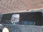 Hardstenen aanrechtblad, Huis en Inrichting, Keuken | Keukenelementen, Ophalen, Gebruikt, Zwart, 200 cm of meer