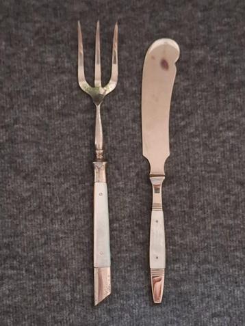 Besteksetje botermes en vork, verzilverd beschikbaar voor biedingen