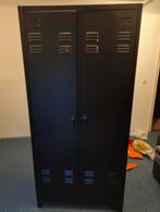 Zwarte Kledingkast Mick 2-deurs Leen Bakker 180x85x50 cm, 50 tot 100 cm, Industrieel, Met hangruimte, 150 tot 200 cm