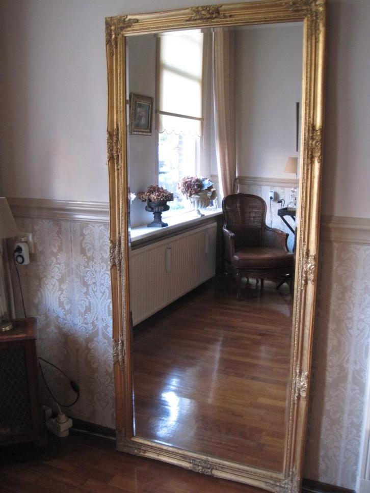 Chique!! Antiek-Gold "Facet" 183x83cm Unieke "Barok" Spiegel, Huis en Inrichting, Woonaccessoires | Spiegels, Zo goed als nieuw