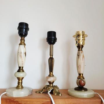Vintage marmeren messing lampvoet/tafellamp  beschikbaar voor biedingen