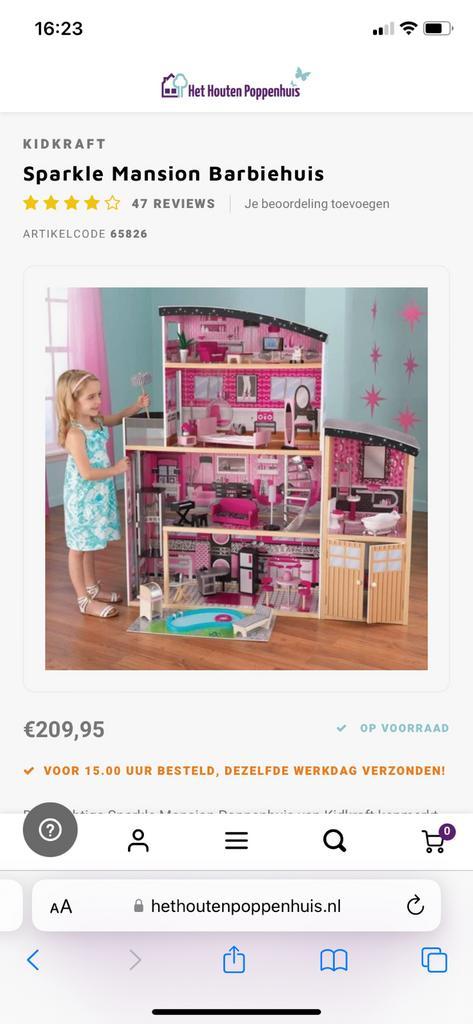 Sparkle Mansion Barbiehuis, Kinderen en Baby's, Speelgoed | Poppenhuizen, Zo goed als nieuw, Poppenhuis, Ophalen