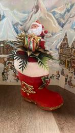 Vintage flocked kerstlaars jaren ‘60, Ophalen of Verzenden, Gebruikt