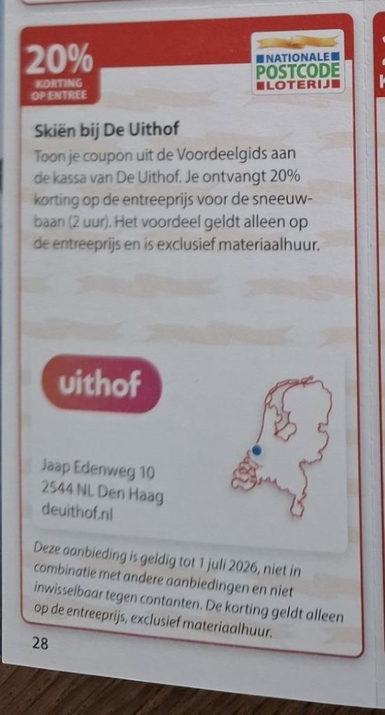 Skiën  bij De Uithof 20% kortingsbon, Tickets en Kaartjes, Kortingen en Cadeaubonnen, Drie personen of meer, Overige typen, Kortingsbon