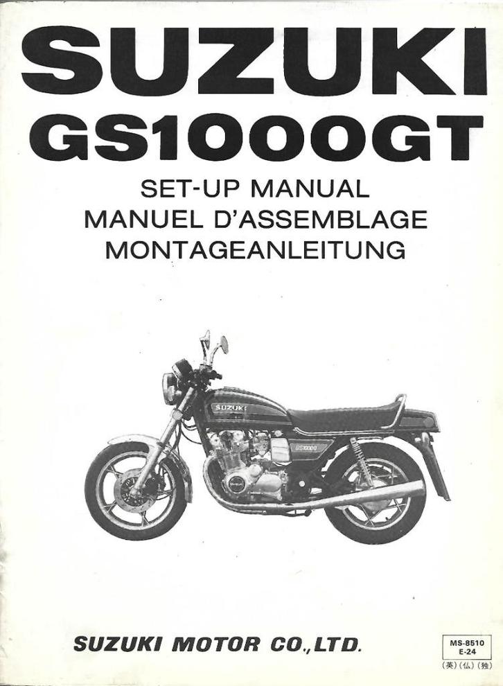 Suzuki GS1000 GT set up manual (1516z), Motoren, Handleidingen en Instructieboekjes, Suzuki, Ophalen of Verzenden