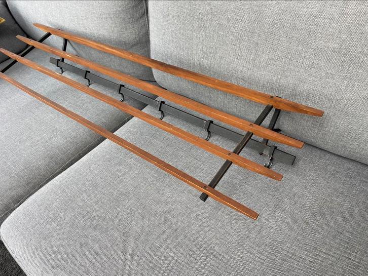Vintage jaren 50 teakhout en metaal scandinavische kapstok, Huis en Inrichting, Woonaccessoires | Kapstokken, Zo goed als nieuw