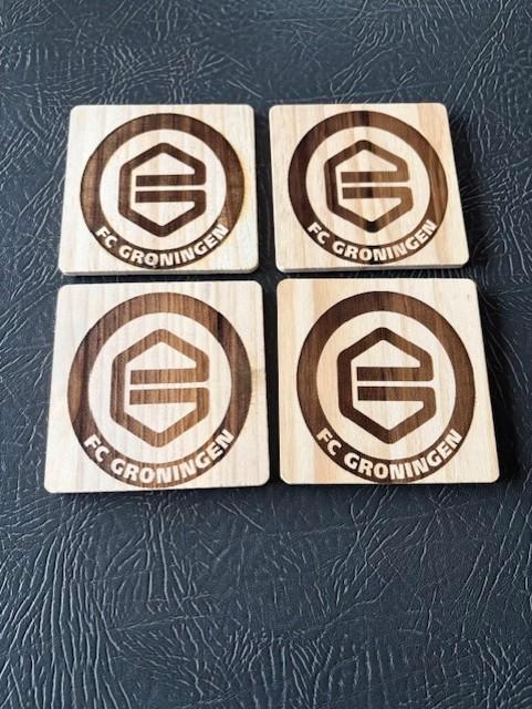 FC Groningen onderzetters, Huis en Inrichting, Woonaccessoires | Onderzetters, Zo goed als nieuw, Glas of Kopje, Ophalen of Verzenden