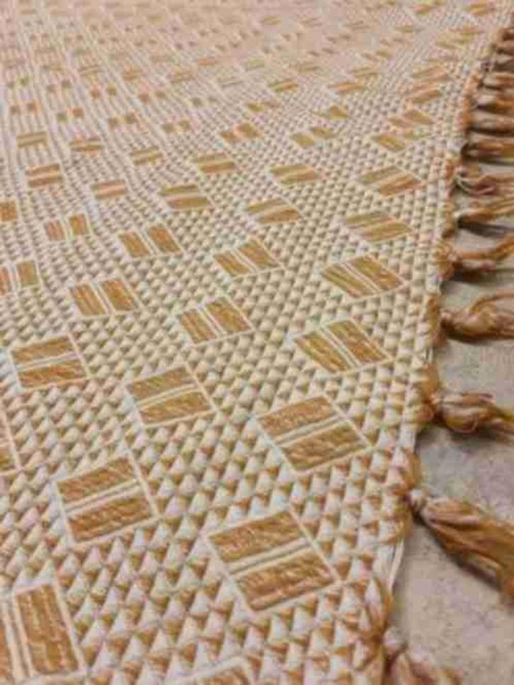 Grandfoulard woonkleed warm beige camel 200/175, Huis en Inrichting, Woonaccessoires | Plaids en Woondekens, Gebruikt, Ophalen of Verzenden