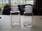 Antieke glazen snoeppotten / voorraadpot 2 stuks, Ophalen of Verzenden