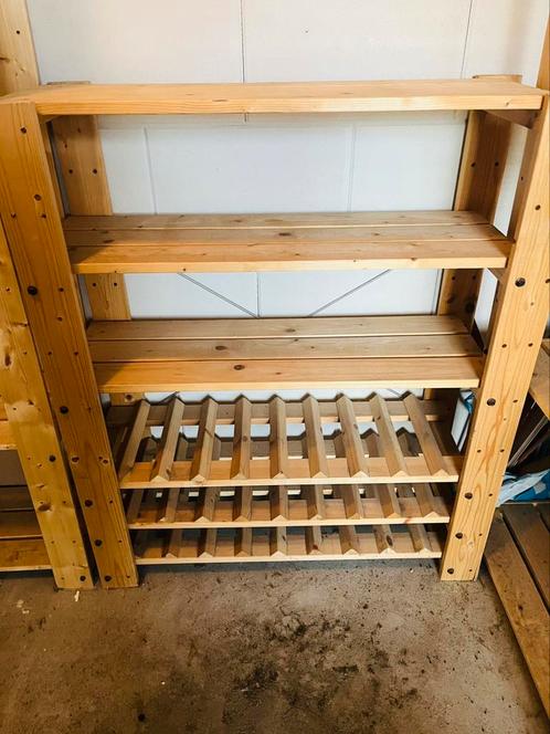 Houten stellingkast met wijnrek GRATIS AFHALEN, Huis en Inrichting, Woonaccessoires | Wijnrekken, Zo goed als nieuw, Hout, Ophalen