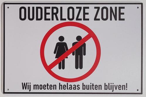 Ouderloze zone reclamebord van metaal wandbord deco, Huis en Inrichting, Woonaccessoires | Wanddecoraties, Nieuw, Ophalen of Verzenden
