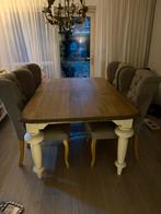 Te Koop Massief Houten Eethoek Tafel met Bolpoten, Huis en Inrichting, Tafels | Eettafels, Ophalen, 50 tot 100 cm, Zo goed als nieuw