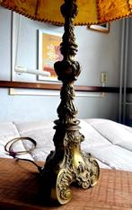 Schitterende bronzen dressoirlamp mét of zonder retro kap, Ophalen, Gebruikt, Barok, 100 tot 150 cm
