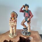 Twee beeldjes uit de jaren 80: een indiaan en een cowboy., Ophalen of Verzenden, Gebruikt, Mens