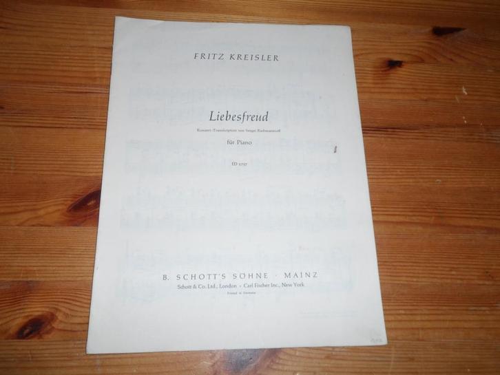 Fritz kreisler, Muziek en Instrumenten, Bladmuziek, Gebruikt, Artiest of Componist, Klassiek, Piano, Viool of Altviool, Ophalen of Verzenden
