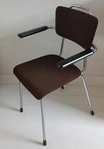 Vintage Gispen Buisframe Stoel no. 1235, (W.H Gispen), Ophalen, Metaal, Eén, Bruin