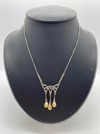 Z850 Prachtige zilveren ketting parel markasiet, Ophalen of Verzenden, Zilver, Ketting, Met edelsteen