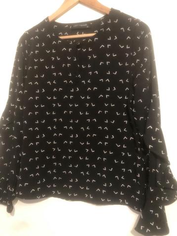 LOFTY MANNER blauwe blouse met wit motief mt XS beschikbaar voor biedingen