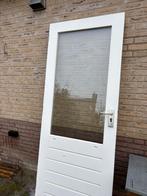 Hardhouten achterdeur, Doe-het-zelf en Verbouw, Deuren en Horren, Ophalen, Gebruikt, 80 tot 100 cm, Buitendeur