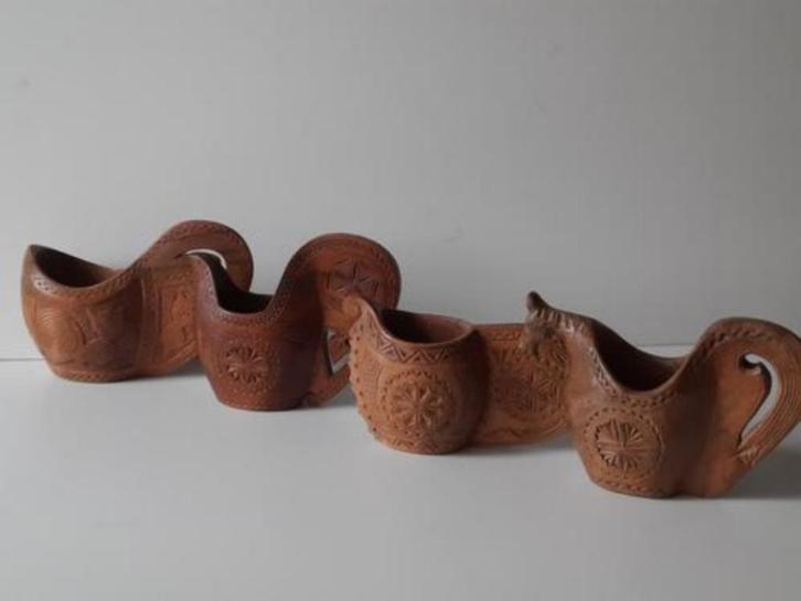 handgesneden huwelijksbekers - herdersmok - volksbeker, Antiek en Kunst, Curiosa en Brocante, Ophalen of Verzenden