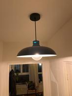 Mooie blauwe hanglamp - snel ophalen!, Ophalen of Verzenden, Gebruikt, Metaal, Minder dan 50 cm
