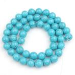 Streng Howliet Turquoise Blue natuursteen kralen 8 mm, Ophalen, Nieuw, Kraal