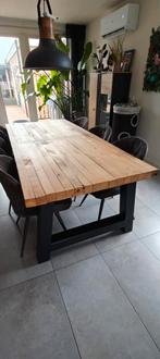 Robuuste leeftafel van zware balken - 220x100 cm zsm ophalen, Huis en Inrichting, Tafels | Eettafels, Ophalen, Rechthoekig, 200 cm of meer