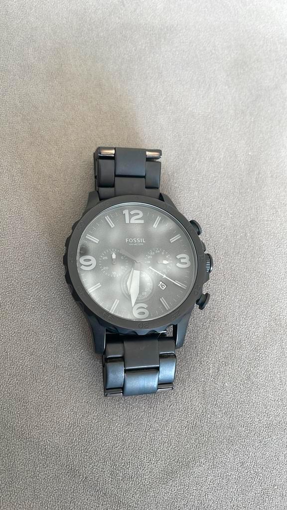 Fossil Nate JR1401, Sieraden, Tassen en Uiterlijk, Horloges | Heren, Zo goed als nieuw, Polshorloge, Overige merken, Staal, Staal