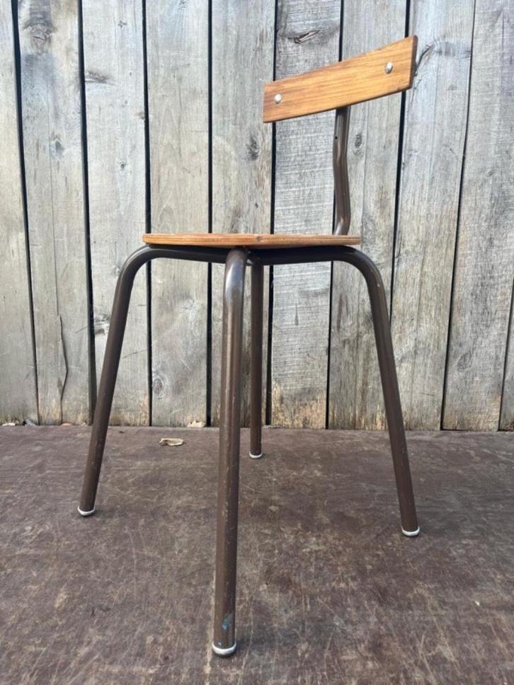 Vintage Upcycled Industriële Kruk – zithoogte = 49cm (8stks), Huis en Inrichting, Krukjes, Gebruikt, Hout, Ophalen of Verzenden