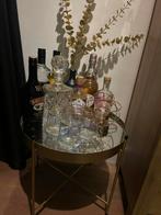 Gouden bijzettafel met spiegelblad, Ophalen, 50 tot 100 cm, Rond, Zo goed als nieuw