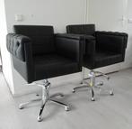 Set van 2 kappersstoelen / barber stoelen, Ophalen, Zo goed als nieuw, Zwart, Eén