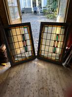 Antieke Glas-in-lood Ramen Set, Doe-het-zelf en Verbouw, Glas en Ramen, Ophalen, Gevelraam of Ruit, Gebruikt, Minder dan 80 cm