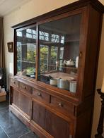 Teakhouten (koloniaal) buffetkast, Ophalen, Gebruikt, 200 cm of meer, Glas