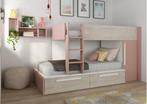 Jules stapelbed met kast en lades - 90x200 - Oudroze, Huis en Inrichting, Slaapkamer | Bedden
