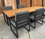 Tuinset oud teak matrix of U poot "200" incl 4 Marisol, Ophalen, 4 zitplaatsen, Teakhout, Nieuw