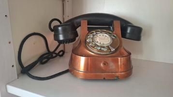 Mooie ouderwetse Telefoon koper uit grootmoeders tijd   beschikbaar voor biedingen