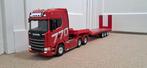 Huina RC Scania 770 V8 met dieplader radiografisch RTR 1/18, Ophalen of Verzenden, Zo goed als nieuw