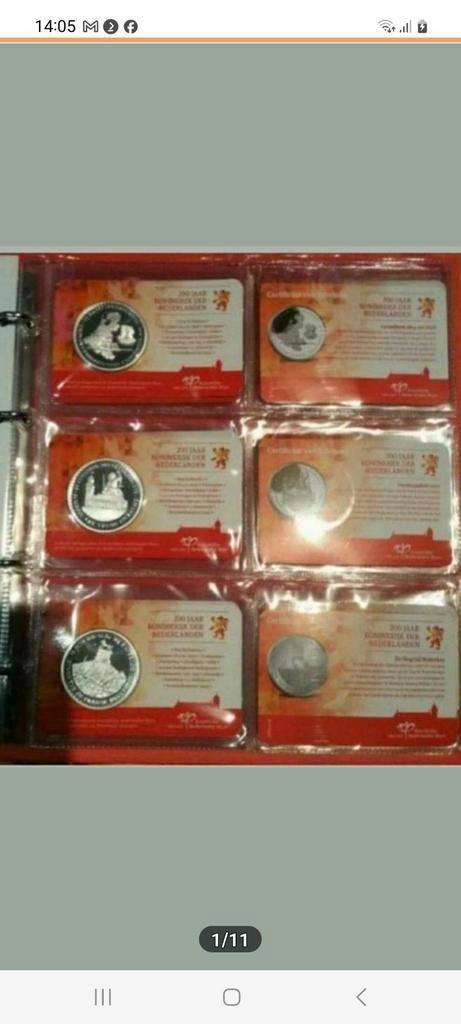 200 jaar koninkrijk der nederlanden kavel nr 90, Postzegels en Munten, Munten | Nederland, Setje, Overige waardes, Koningin Wilhelmina