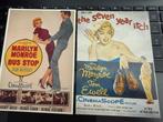 Vintage ansicht kaarten Marilyn Monroe - 2 stuks - Busstop, Ophalen of Verzenden, 1960 tot 1980, Ongelopen, Sterren en Beroemdheden