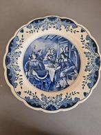 Delftblauw wandbord Jan Steens art in Herberg, Antiek en Kunst, Antiek | Wandborden en Tegels, Ophalen
