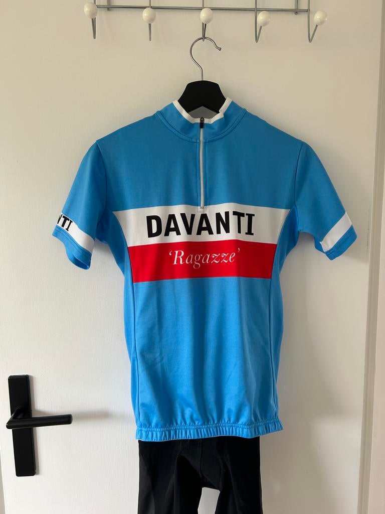 Davanti retro wielershirt en bib (maat M en L), Fietsen en Brommers, Fietsaccessoires | Fietskleding, Ophalen, Zo goed als nieuw