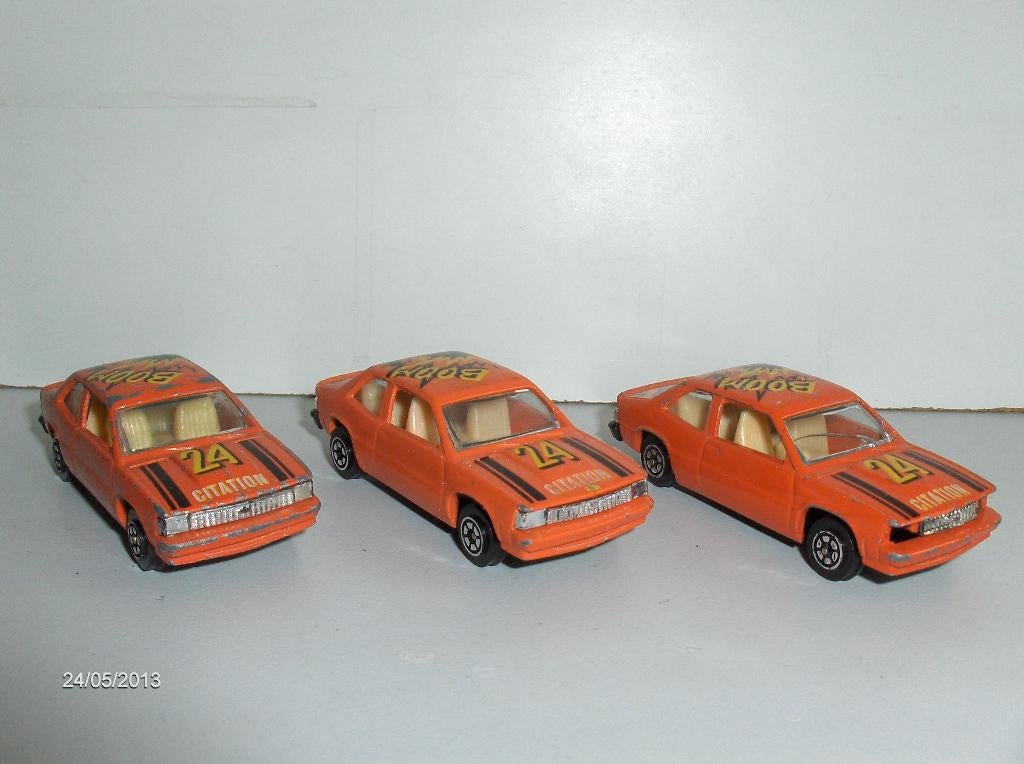 3x chevrolet chevy citation xii, yatming 1032, 3 inch 1/64, Ophalen of Verzenden, Gebruikt, Auto