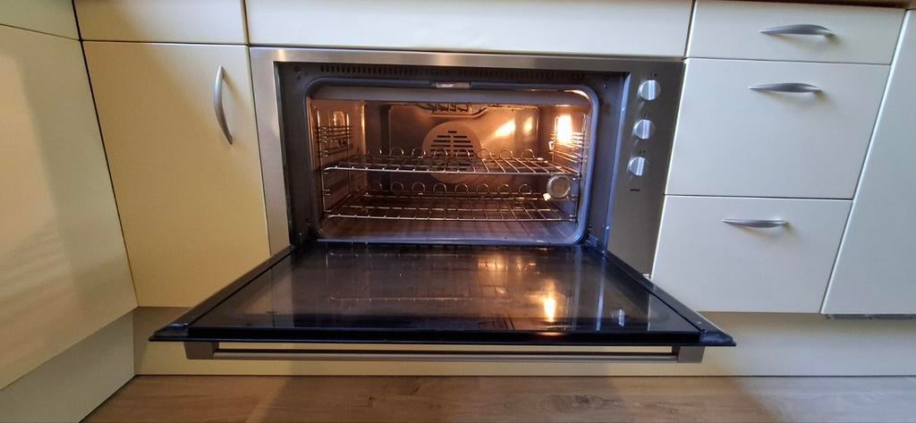 ATAG OX911M elektro oven met draaispit, 90cm breed, 45 tot 60 cm, Gebruikt, Hete lucht, 60 cm of meer