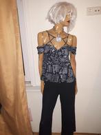 Zwart-wit topje met print en open schouders not the same M, Maat 38/40 (M), Not the same, Zwart, Ophalen of Verzenden