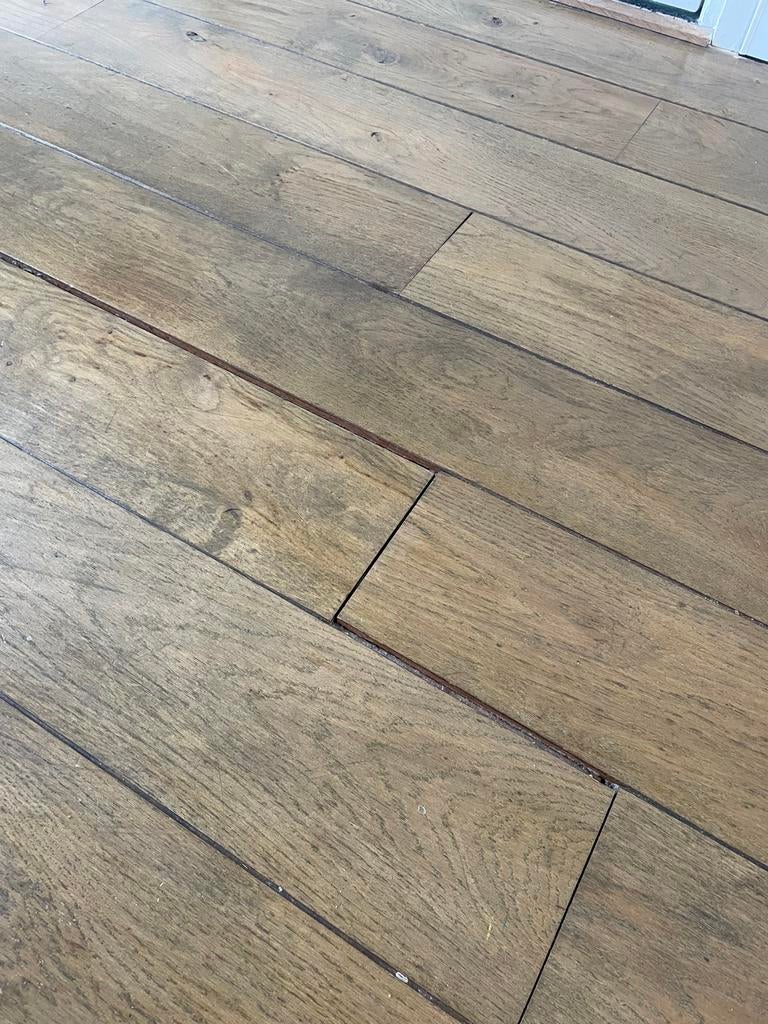 Eikenhouten vloer 50m2. Let op zelf verwijderen, Doe-het-zelf en Verbouw, Vloerdelen en Plavuizen, Ophalen, 30 cm of meer, Gebruikt