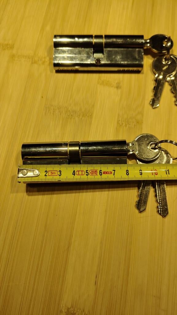 2 nieuwe slot cilinders 80mm, Ophalen of Verzenden, Nieuw, Chroom, Slot