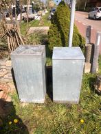 2 zinken bloempot staanders vierkant 40 cm, Tuin en Terras, Bloempotten, Ophalen, Rond, Metaal, Minder dan 40 cm